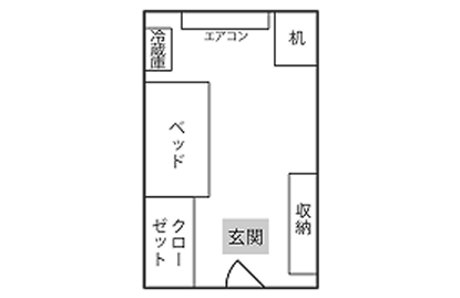 寮（Bタイプ）の間取り図