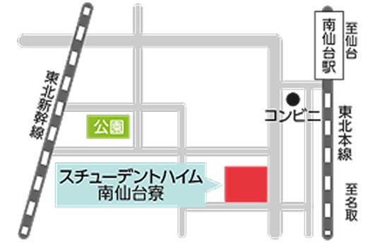 スチューデントハイム南仙台寮周辺の地図